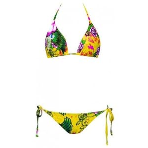 Buy NSB704 2pc Bikini Set Yellow Tattoo Print by Marina West