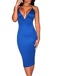 V-neck Halter Summer Polyester/Spandex Plunging Neck Lace Club Dress/Party Dress/Midi Dress 