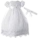 Lauren Madison Baby-Girls Newborn Satin Floral Embroidered Dress Gown Outfit