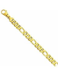 Genuine 14K Yellow Gold 10.9Mm Polished Fancy Link Bracelet 8.5 Inches 100% Satisfaction Guaranteed.