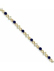 2.8 Carat 14K Gold Diamond and Sapphire Bracelet