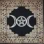 Altar Tarot Cloth: Triple Goddess With Pentagram