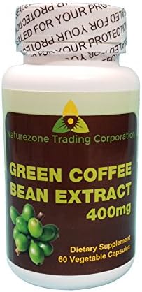 Naturezone Green Coffee Bean Extract 400 mg, 60 pure vegetable (Veggie) capsules, Dietary Supplement, standardized to 50% Minimum Chlorogenic Acids