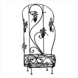 Metal And Grapes Wine Rack And Glass Holder