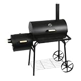 Barbecue-Smoker Grill Standgrill Räucherofen, schwarz ~ groß