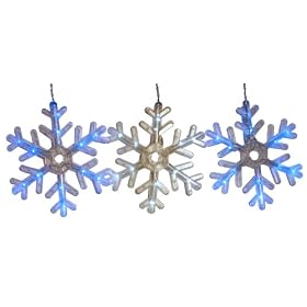 Good Tidings 3091986 LED Christmas Snowflake Lights White and Blue with Controller