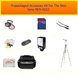 Professional Sony NEX-VG10 NEX-VG20 Ultimate 16GB Accessory Package Kit Includes 16GB High Speed Memory Card, Card Reader, Professional LED Video Light, 72 Inch Pro Tripod, Extra Large Carrying Case, 8 Hour Extended Life FV100 Batery Pack, Rapid AC/DC Charger, 67MM Pro HD Filter Kit, HDMI Cables + More