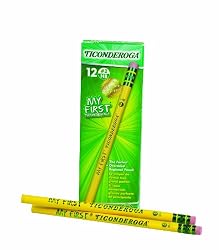My First Ticonderoga, Beginner Pencils with Eraser, #2, 12/Box DIX33312