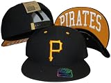 Pittsburgh Pirates Black w/ Name Underbrim Plastic Snapback Adjustable Plastic Snap Back Hat / Cap