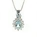 Sterling Silver Blue Topaz Gemstone Pendant with CZs & 18 Chain