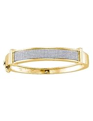 0.90ctw Round Diamond Micro-Pave Bangle Bracelet