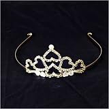 Enlarge toy image: Girls Silver Tiara with centre heart stone - Tiara fancy dress costume accessory - school time children learning and fun