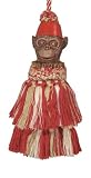 123 Creations CB072-7 Inch Monkey - Dark Red Tassel