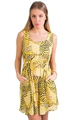 Polyester/Viscose Animal Print Zebra Print Striped Print Skater Dress 