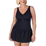 Women's Plus Size Merona Skirted Halter 1-pc. Swimsuit - Ebony