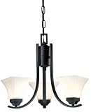 Minka Lavery 1813-66 - Agilis Mini Glass 1 Tier Chandelier Lighting - 3 Light - 300 Total Watts - Black