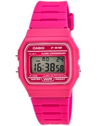Casio F91WC-4A Unisex Classic Chronograph Alarm LCD Digital Watch (Pink)
