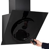 TecTake Design Dunstabzugshaube aus Schwarzglas mit Touch Panel, Kopffrei 60cm Randabsaugung 650m�/h inkl. Funkfernbedienungvon "TecTake"