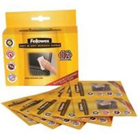 Fellowes Wet/Dry Screen Cleaning Wipes