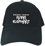 CAPS BLACK EMBROIDERY  EVERYONE LOVES ASIAN ELEPHANT 