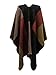 Women's Blanket Winter Tartan Knitted Cardigans Scarf Shawl Poncho Cape (Khaki)