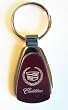 Cadillac Chrome/Burgundy Teardrop Keychain - Made In USA!