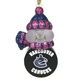4 NHL Vancouver Canucks Hockey Puck Lighted Snowman Christmas Ornaments 3"