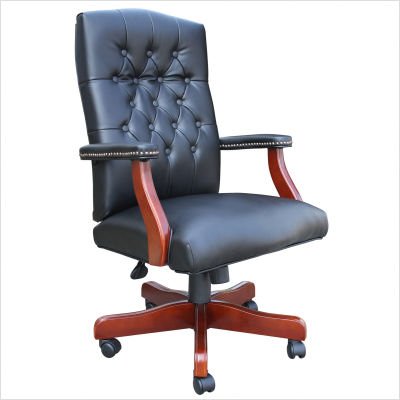 Boss High Back Button Tufted Executive Vinyl Chair B905