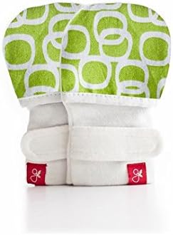 Stay on Newborn Baby Mittens - Organic Cotton/Bamboo Mitts (bubbles (lime))