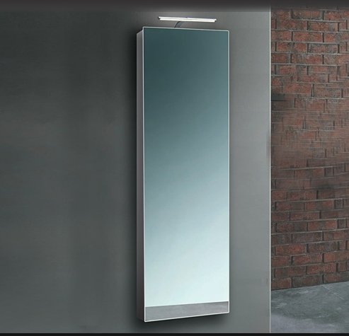 Spiegelschrank Aluminium Korpus mit Beleuchtung 160x45cm