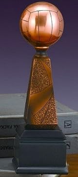Electroplated Bronze Volleyball Trophy - 10.5
