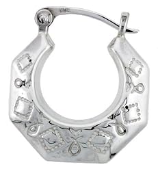 Sterling Silver High Polished Small Egyptian Symbols Earrings