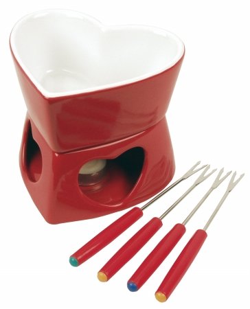 Foxrun 36423 Heart Shaped Fondue Pot- 7-Piece Set
