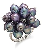 Grey Cultured Freshwater Pearl Cluster Ring