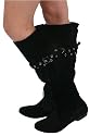 L68 Womens Knee High Flat Black Riding Boots Sizes 3-8 UK