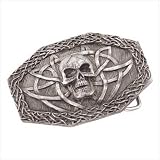 PEWTER SKULL BELT BUCKLE