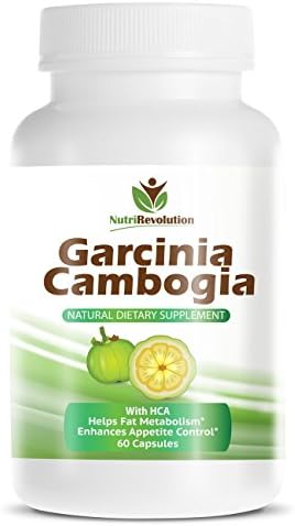 Pure Garcinia Cambogia Extract - 60% HCA Plus Potassium For Optimal Absorption, 1000mg per Serving - 60 Capsules - Ultra Fat Burner, Appetite Suppressant and Carb Blocker ! Premium Verified Natural Miracle Supplement for Weight Loss ! Best Slim Fast Pharmaceutical Grade Formula ! Plus 100% MONEY BACK Guarantee! Fully Guaranteed by NutriRevolution