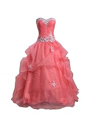 Beaded Lace-Up Applique  Organza Sweetheart  Ball Gown Evening Dress/Pageant Dress/Prom Dress/Quinceanera Dress 