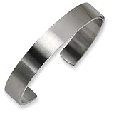 Brushed Stainless Steel Cuff Bangle Bracelet