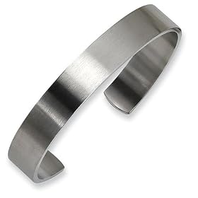 Brushed Stainless Steel Cuff Bangle Bracelet