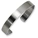 Brushed Stainless Steel Cuff Bangle Bracelet