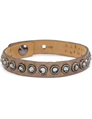 Streets Ahead Skinny Leather Jet Crystal Cuff Bracelet