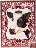 Bandana Cow Woven Throw Blanket