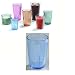 Carlisle 9-1/2 oz Crystalon Stack All Ribbed Texture Break-Resistant SAN Dishwasher Safe Tumbler / Color: Blue / Quantity: One Dozen (12)