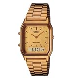 Casio Men's Analog Digital 2 Time SGold Tone Metal Band Watch Model AQ-230GA-9D