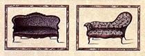 Chaise Lougue Panel II, Sofas Art Poster Print by Ingrid Beck, 20x8