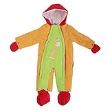 赤ちゃん・ベビー用 きりんのデザイン 冬用あったか カラフル フード付スノースーツ ロンパース オールインワン つなぎ カバーオール (6-12ヶ月) (オレンジ/ライム)