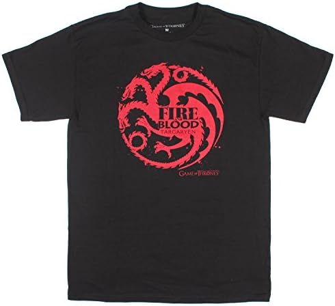 Game Of Thrones Mens All Red Variant Targaryen Fire And Blood T-Shirt (Medium)