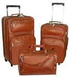 Brown Leather 3-piece Traveler Set