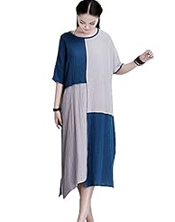 Short Sleeves Linen Summer  Dress